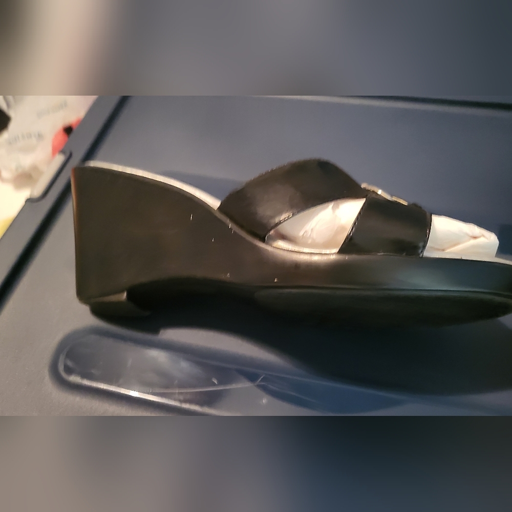 Anne Klein black open-toe sandals